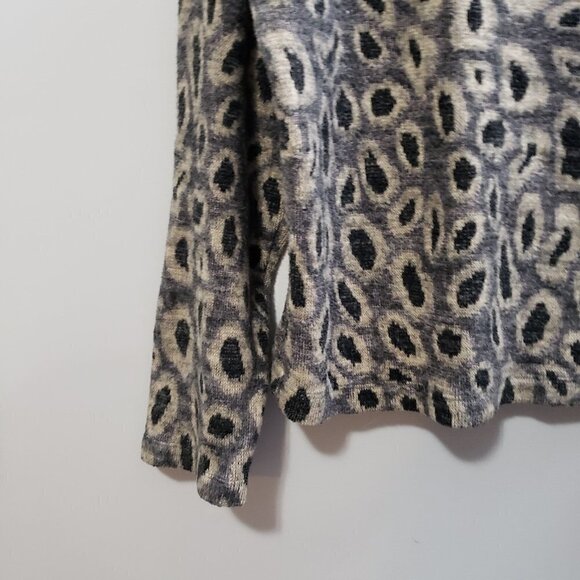 Zara * Leopard Print Fleece Sweatshirt * Sz L - Picture 8 of 11